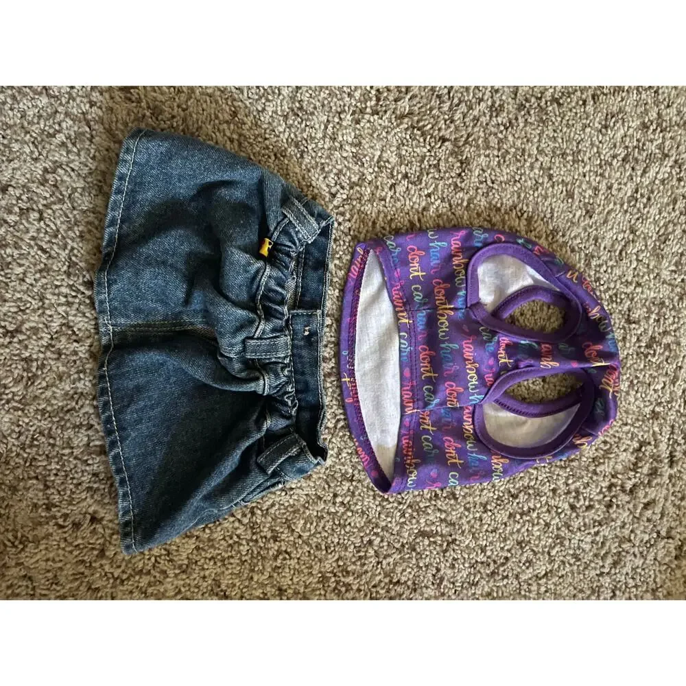 Build a bear jean skirt and halter top outfit
